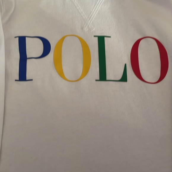 Excellent condition boys polo Ralph Lauren hooded white logo shirt - Picture 2 of 5